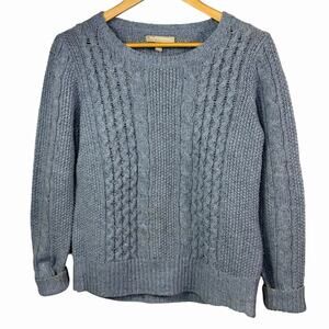 Banana Republic Blue Cable Knit Wool Blend Sweater Size SP Petite